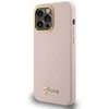 Dėklas GUESS GUHCP15LSMBSLP IPHONE 15 PRO 6.1 "Rožinis/Rožinis HARDCASE SILICONE SCRIPT METAL LOGO & FRAME