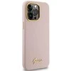 Dėklas GUESS GUHCP15LSMBSLP IPHONE 15 PRO 6.1 "Rožinis/Rožinis HARDCASE SILICONE SCRIPT METAL LOGO & FRAME