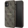 Dėklas GUESS GUHMN61G4GFRW IPHONE 11 6.1 " / XR BROWN / BROWN HARDCASE 4G COLLECTION LEATHER METAL LOGO MAGSAFE