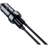 JELLICO automobilinis įkroviklis F4 PD 20W 1xUSB-C + 1xUSB QC3.0 + USB-C laidas Juodas