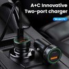 JELLICO automobilinis įkroviklis F4 PD 20W 1xUSB-C + 1xUSB QC3.0 + USB-C laidas Juodas