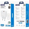 JELLICO sieninis pakrovėjas AK165 22,5W 1xUSB QC3.0 + laidas Lightning Baltas