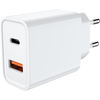 JELLICO sieninis įkroviklis C9 PD 20W 1xUSB-C + 1xUSB QC3.0 Baltas