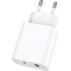 JELLICO sieninis įkroviklis C9 PD 20W 1xUSB-C + 1xUSB QC3.0 Baltas