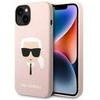 Dėklas Karl Lagerfeld KLHCP14MSLKHLP IPHONE 14 PLUS / 15 PLUS 6.7 "HARDCASE Rožinis / Rožinis SILICONE KARL`S HEAD
