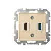 Lizdas HDMI+USB LIREGUS EPSILON, smėlio spalvos