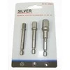 SILVER Sidabrinis KOMPLET ADAPTERÓW / UCHWYTÓW DO NASADEK 3 vnt.. 1/2-3/8-1/4"
