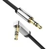UGREEN mini lizdas 3.5 mm AUX plokščias alkūninis kabelis 1 m (juodas)