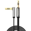 UGREEN mini lizdas 3.5 mm AUX plokščias alkūninis kabelis 1 m (juodas)