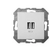 Liregus Įleistinis USB- kroviklis EPSILON, dvivietis, baltos sp., 220V, 50-60Hz, 3,4A