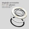 Dėklas MIO Baltas Roses Magsafe Case Compatible Ring Holder