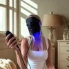 Lunni 7 spalvų LED ir artimosios infraraudonųjų spindulių šviesos silikoninės veido kaukė, Juoda