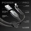 STATIK PowerPivot Pro nailono pintas kabelis, USB-C į USB-C, 3m, juodas