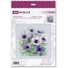 Riolis Kryželiu siuvinėjimo rinkinys "Violetiniai flioksiniai gvazdikai" 30x30 SR2176
