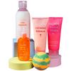 All Of You Set I Love: Coconut Kisses Hydrating Losjonas kūnui, 75 ml + Pina Colada Bath Bomb, 120 g + Golden Sands Refreshing Body Purškiklis, 100 ml + Sweet Treats Hydrating Dušo želė For All Skin Types, 75 ml + Cosy Night's Hydrating Dušo želė For All Skin T