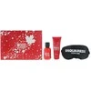 Dsquared2 Raudona Wood rinkinys moterims (EDT, 50 ml + dušo želė, 100 ml + miego kaukė)