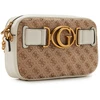 Guess, Aviana, Textile Crossbody Bag, rusvai gelsvas/Baltas, 25 x 15 x 6.5, For Women
