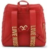 Moschino, Love, dirbtinės odos, tekstilinė kuprinė, Raudona, 2 kišenės, moterims