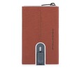 Piquadro, Juodas Square, Leather Card Holder, Square Sliding System, Brown, Unisex