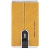 Piquadro, Mėlyna Square, Leather Card Holder, For Back And Credit Cards, Geltona, Unisex