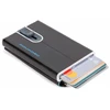 Piquadro, Mėlyna Square, Leather Card Holder, Square Sliding System with Zipped Coin Pocket, PP5359B2R-N, Juodas, For Men