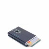 Piquadro, Mėlyna Square, Leather Card Holder, Square Sliding System with Zipped Coin Pocket, PP5359B2R-BLU2, Mėlyna, For Men