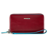 Piquadro, Mėlyna Square, Leather Wallet, Raudona, For Women