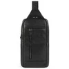 Piquadro, Monospalla, Leather, Leather Backpack, Juodas, Mono Sling, For Men, 19 x 32 x 8 cm