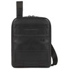 Piquadro, Obidos, Leather Crossbody Bag, Juodas, 17 x 22 x 5.00 cm, For Men