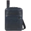 Piquadro, Obidos, Leather Crossbody Bag, Mėlyna, 17 x 22 x 5.00 cm, For Men