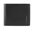 Piquadro, Piquadro, Leather Wallet, With Zipped Coin Pocket, Juodas, For Men