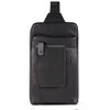 Piquadro, Tallin, Leather Bag, Mono Sling, Juodas, For Men, 20 x 33 x 5 cm