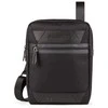 Piquadro, Trakai, Leather - Fabric, Small, Textile Crossbody Bag, Juodas, 27 x 21 x 5 cm, For Men