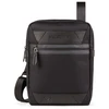 Piquadro, Trakai, Leather - Fabric, Small, Textile Crossbody Bag, Juodas, 27 x 21 x 5 cm, For Men