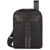 Piquadro, Trakai, Shoulder Bag, Textile Crossbody Bag, Juodas, 23 x 17 x 5 cm, For Women