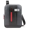 Piquadro, Urban, iPad Sleeve, Leather Crossbody Bag, Juodas/Pilkas, CA1816UB00, 21 x 27 x 6 cm, For Men