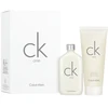 Set Calvin Klein: CK One Eau De Toilette Unisex, 50 ml + CK One Kūno prausiklis For Hair &amp; Body, 100 ml