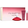Set Calvin Klein: My Euphoria Eau De Parfum For Women, 100 ml + My Euphoria Eau De Parfum For Women, 10 ml + My Euphoria Hydrating Losjonas kūnui, 100 ml