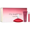 Set Calvin Klein: My Euphoria Eau De Parfum For Women, 100 ml + My Euphoria Eau De Parfum For Women, 10 ml + My Euphoria Hydrating Losjonas kūnui, 100 ml