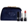 Set Christian Dior: Couture Colour Velvet Kreminis Lipstick 720 Icone Papildomas 3.5 ml + Couture Colour Lūpų balzamas 000 Diornatural Refill 3.5 g + Textile Makeup Bag Mėlyna