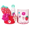 Set Inuwet: Strawberry Cleansing & Moisturising Shower Mousse, 200 ml + Scrunchy Hair Elastic + Strawberry Body Sponge + Strawberry Gift Sticker