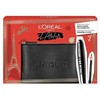 Set L'Oreal Paris: L'Oreal Paris Kajal Eye Pieštukas Juodas 1.5 g + Mega Volume Collagene 24h Atsparus vandeniui Blakstienų tušas Mega Juodas, 9 ml + Textile Makeup Bag Juodas
