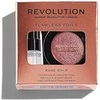 Rinkinys „Makeup Revolution“: „Flawless Foils“ veganiškų akių šešėlių pagrindas, 2 ml + „Flawless Foils“ veganiškų akių šešėlių paletė „Rose Gold“, 2 g