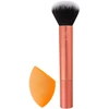 Rinkinys „Real Techniques“: makiažo pagrindas „Real Techniques Blending Foundation Rt 245“ + stebuklinga makiažo kempinėlė „Oranžinis“