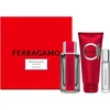 Salvatore Ferragamo Ferragamo Ferragamo Raudona Leather rinkinys vyrams (EDP, 100 ml + šampūnas ir dušo želė, 100 ml + EDP, 10 ml)
