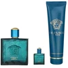 Versace Eros Pour Homme Giftset rinkinys vyrams (PP kvepalai, 100 ml + dušo želė, 150 ml, PP miniatiūra, 5 ml)