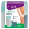 Set X-Epil: Happy Roll Aloe Vera Silky Finish Depilatory Wax Refill Body, 2 vnt., 50 ml + Happy Roll Aloe Vera Silky Finish Depilatory Wax Papildomas Body, 50 ml + X-Epil Hair Removal Wax Strips For Legs, 10 vnt.