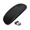 Belaidė įkraunama optinė pelė, Plona 2,4 GHz „Bluetooth“, juoda