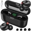 Bluetooth ausinės su mikrofonu ir maitinimo bloku, juodos