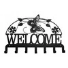 Sieninė kabykla rūbams ir raktams Welcome, 40cm, juodos spalvos